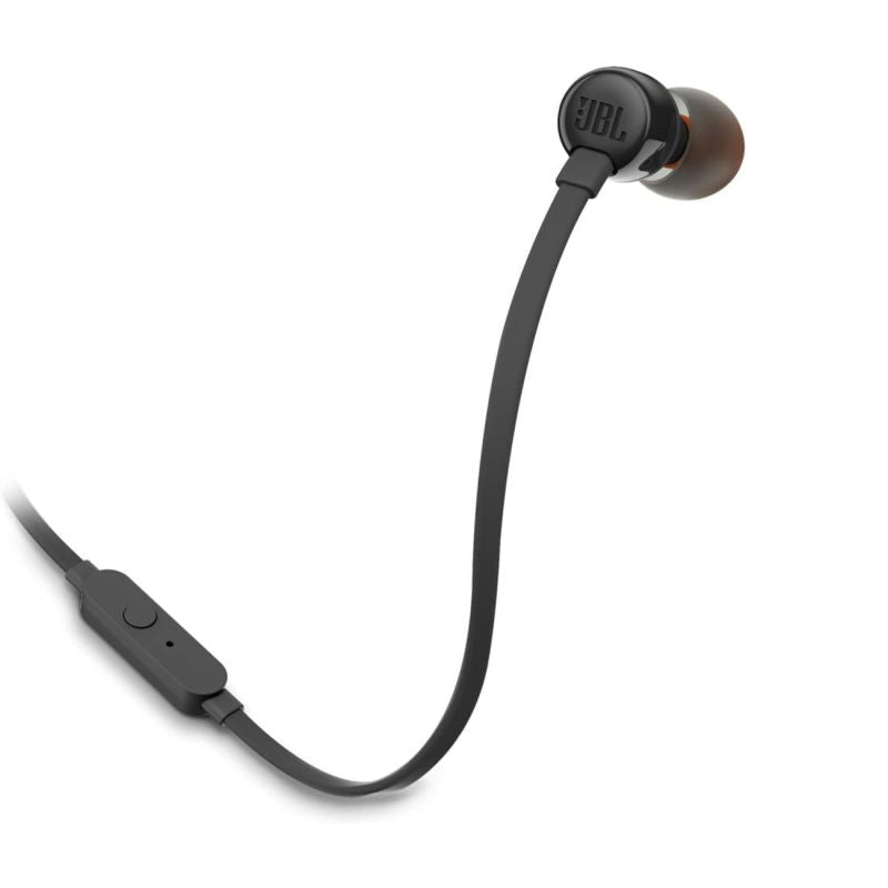 head JBL Tune 110 in-ear headphones with 3.5mm mini jack and remote control - black czarny headsets