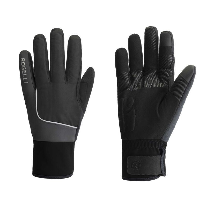 Rogelli ESSENTIAL HIVIS winter gloves 3XL fekete kesztyű
