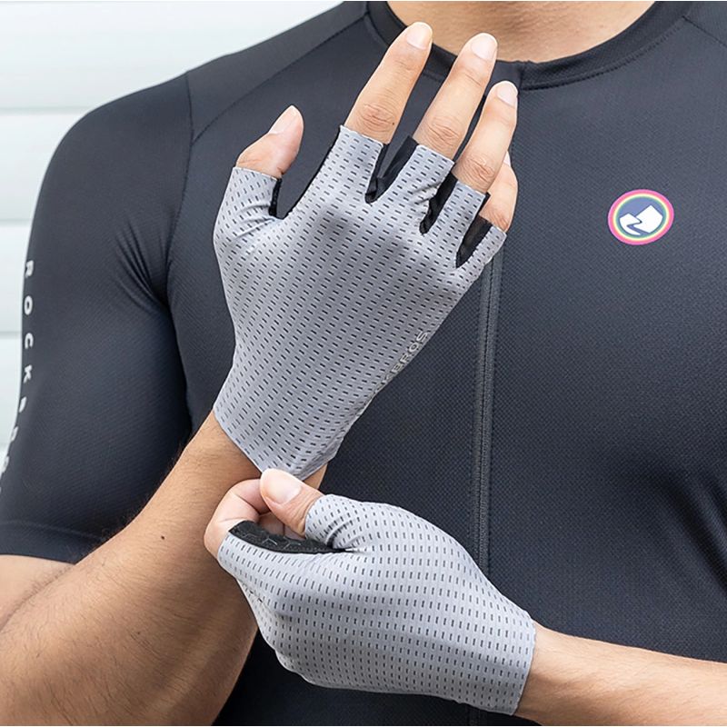 Rockbros Breathable Short Finger Cycling Gloves, Size: XL - Gray szary \ xl kesztyű