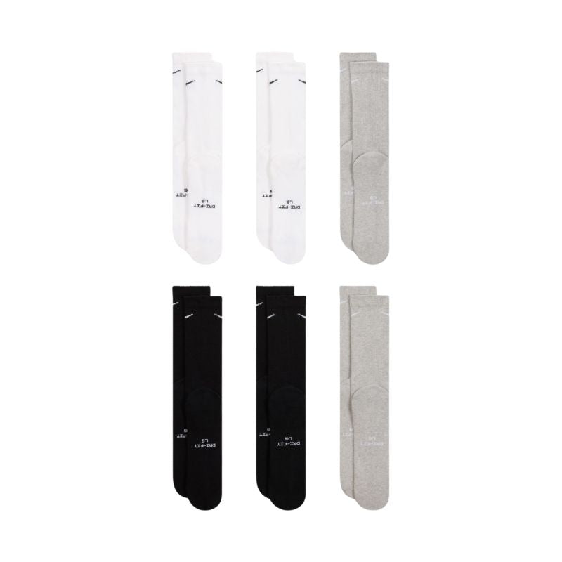 Nike Everyday Elevated Socks 6 Pairs White, Black, szürke zokni