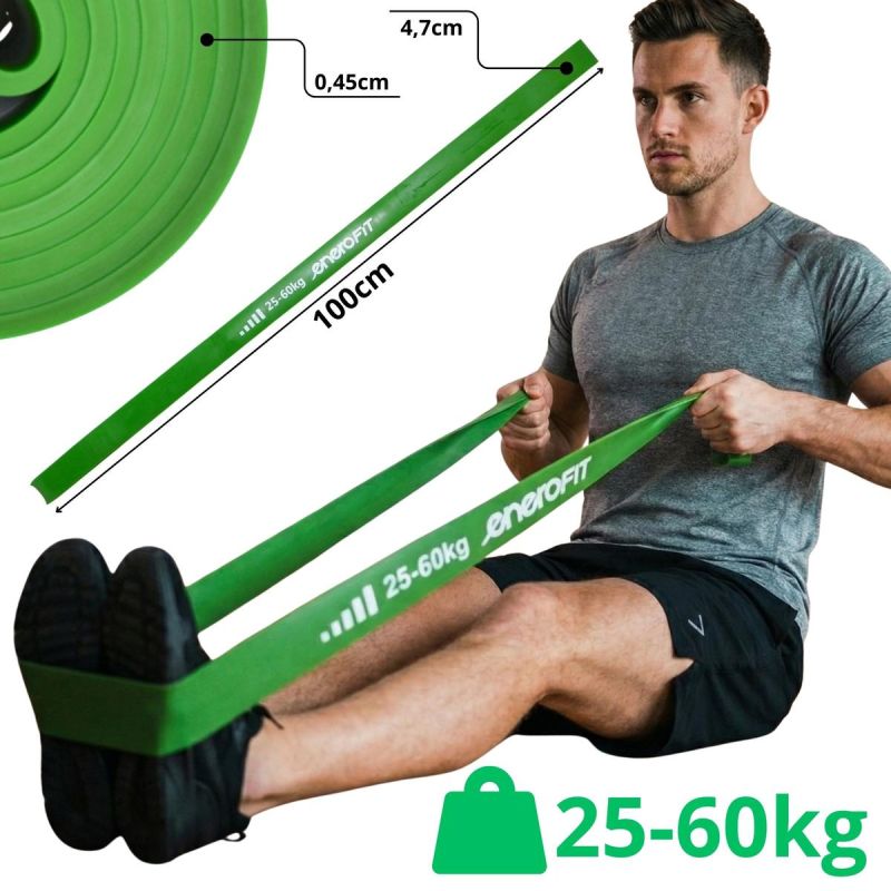Enero Resistance Band Power Band 25-60kg Green Fit zöld training equipment, socks tapes