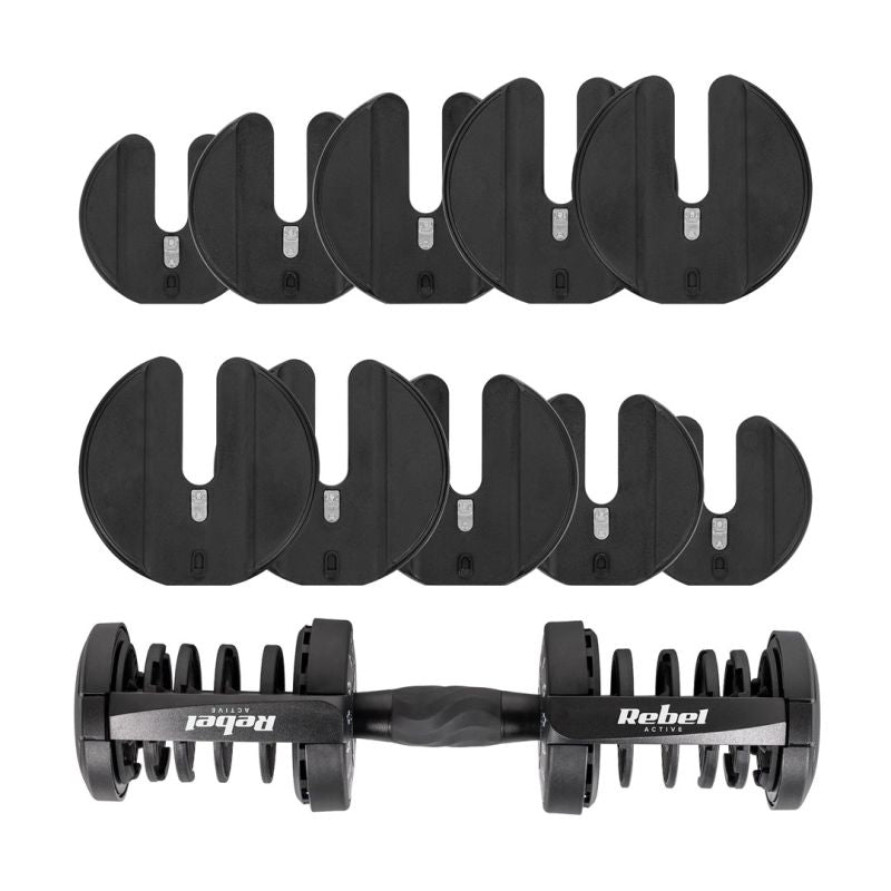 Rebel Cast iron adjustable dumbbell 24 kg ACTIVE edzőeszköz RBA-2303
