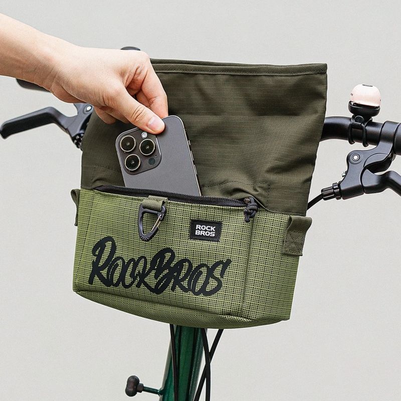 Rockbros W020-1 Foldable Handlebar Bicycle - Green zöld táska