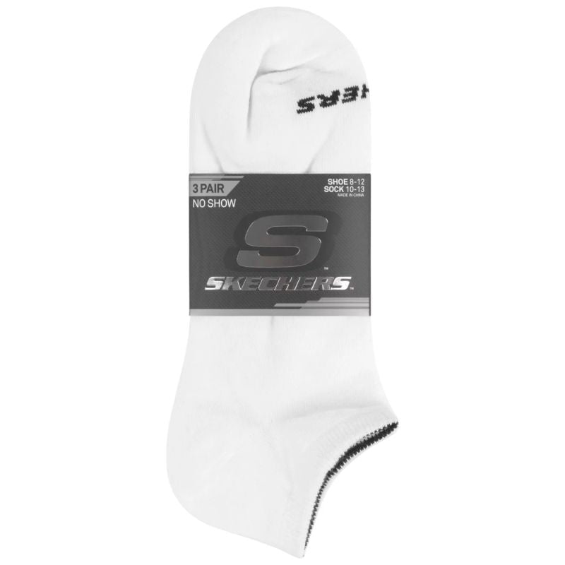 Skechers 3pk Unisex Non Terry No Show White