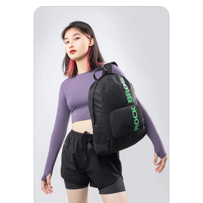 Rockbros H10-BK sports foldable backpack 18 l - black fekete hátizsák