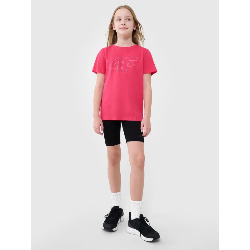 Girls' regular printed T-shirt 4F 4FJWSS25TTSHF2176-55S póló