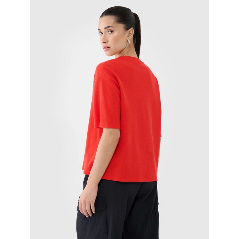 Women's regular waffle knit T-shirt 4F 4FRSS25TTSHF2651-62S póló