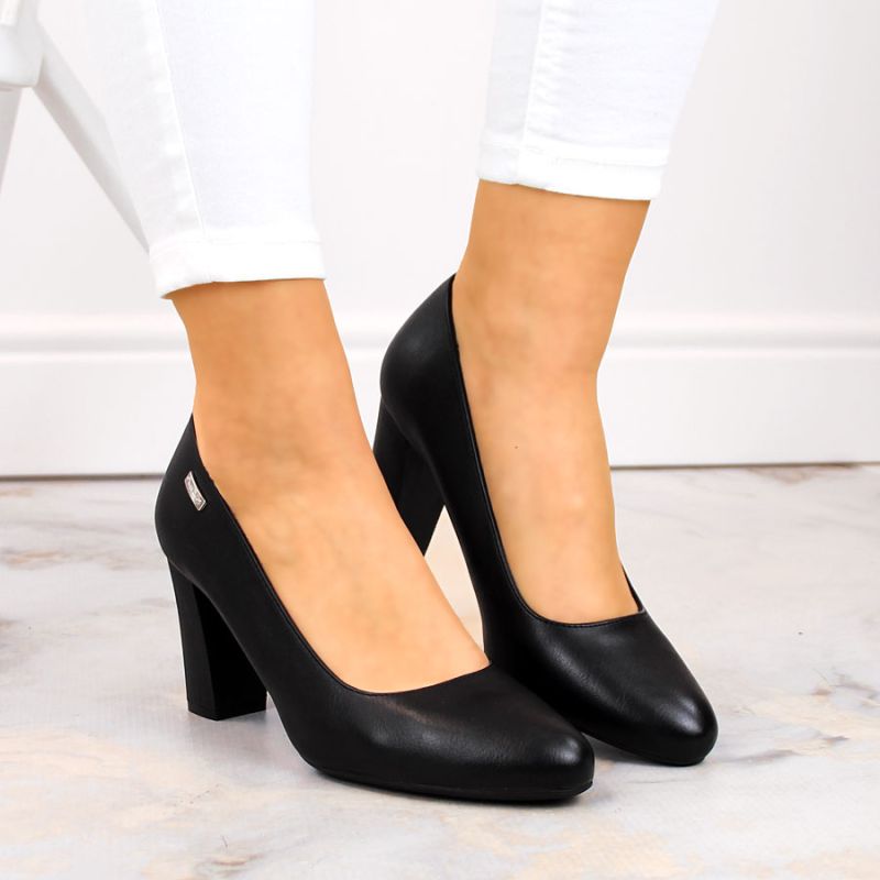 Inny Sergio Leone W SK193A black block heel pumps Utcai cipő
