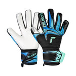 Reusch Attrakt RE:Grip NC Junior goalkeeper gloves black and 5672535 kék kapuskesztyű