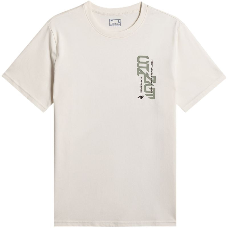 4F Men's T-shirt M2665 12S krém ruházat 4FWSS26TTSHM266512S