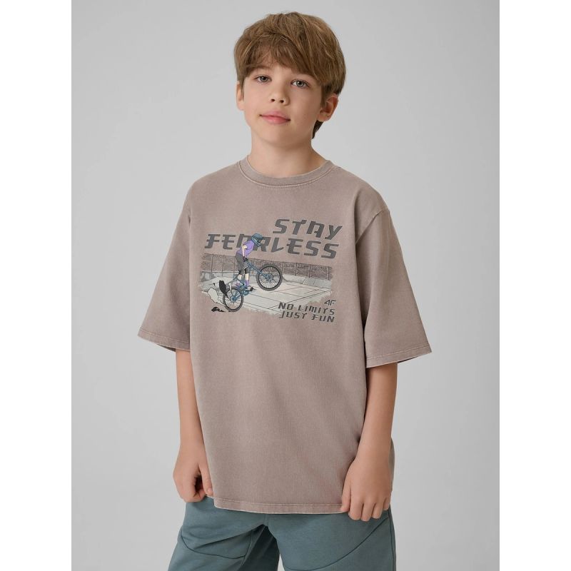4F Boy's loose T-shirt with print 158/164 ruházat 4FJRSS26TTSHM4279-25S