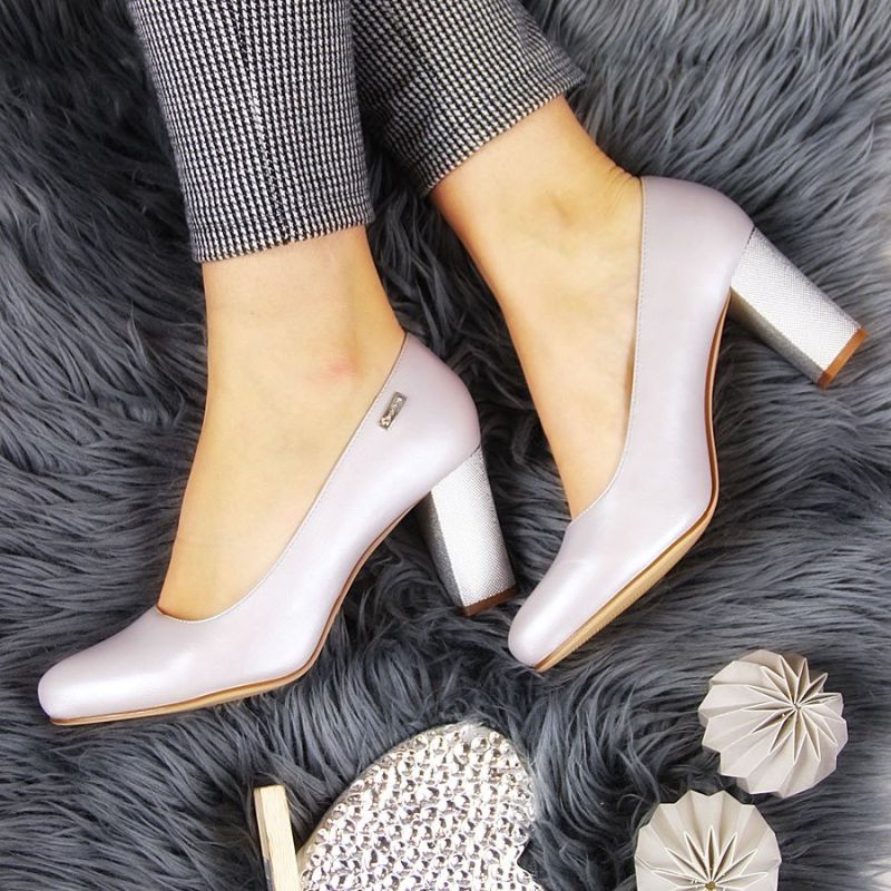 Inny Sergio Leone W Silver Pearl Heel Pumps szürke utcai cipő SK193C