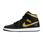 AIR Jordan 1 Mid (GS) Basketball Black/Metallic Gold - arany cipő