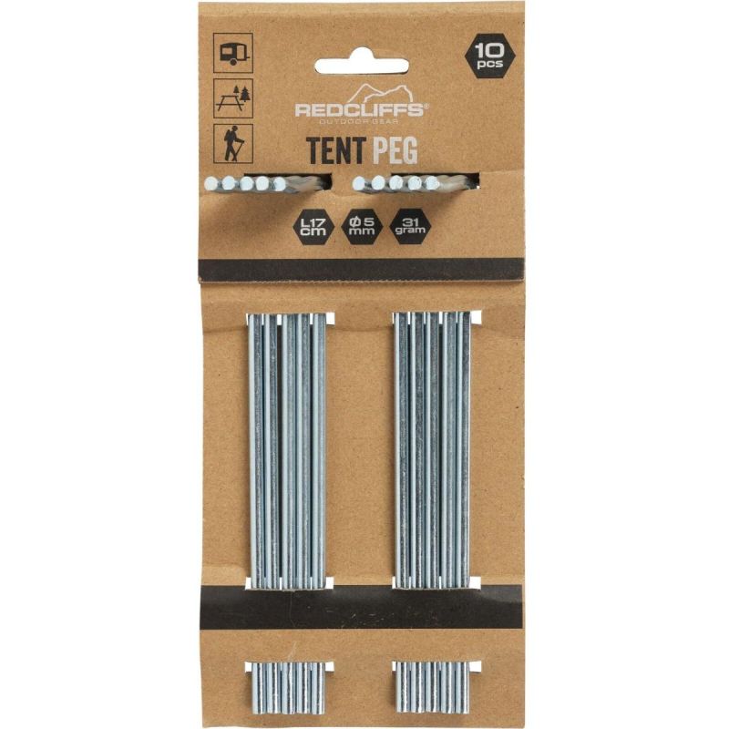 Tent Pegs 17cm Set 10 Pcs Metal Redcliffs papucs