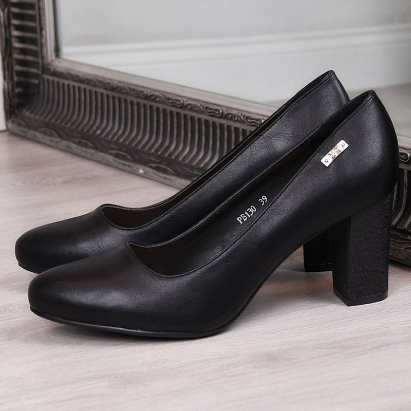 Inny Sergio Leone W SK193A black block heel pumps Utcai cipő