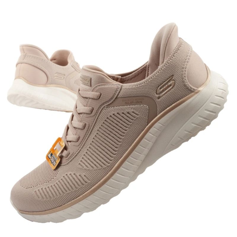 Skechers Bobs Squad Chaos SLIP-INS Women's Sports Beige bézs cipő