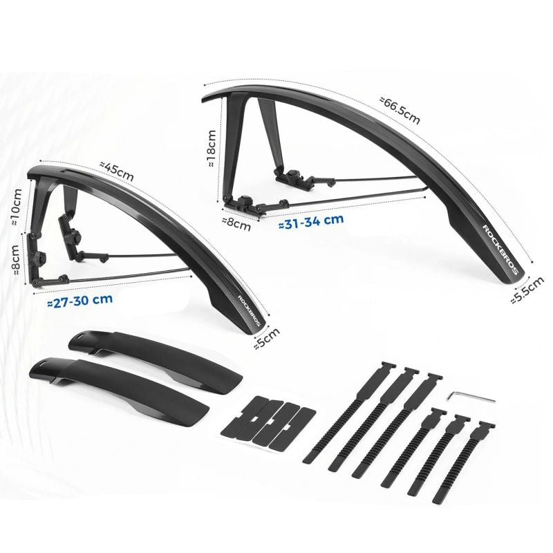 Rockbros FK-892 Off-Road Adjustable Bicycle Fenders - Black