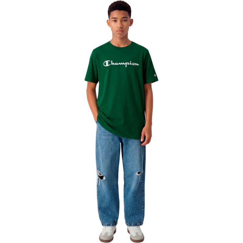 Champion SS Tee Kids T-Shirt Green 307322 GS559 zöld gyerek póló 307322GS559