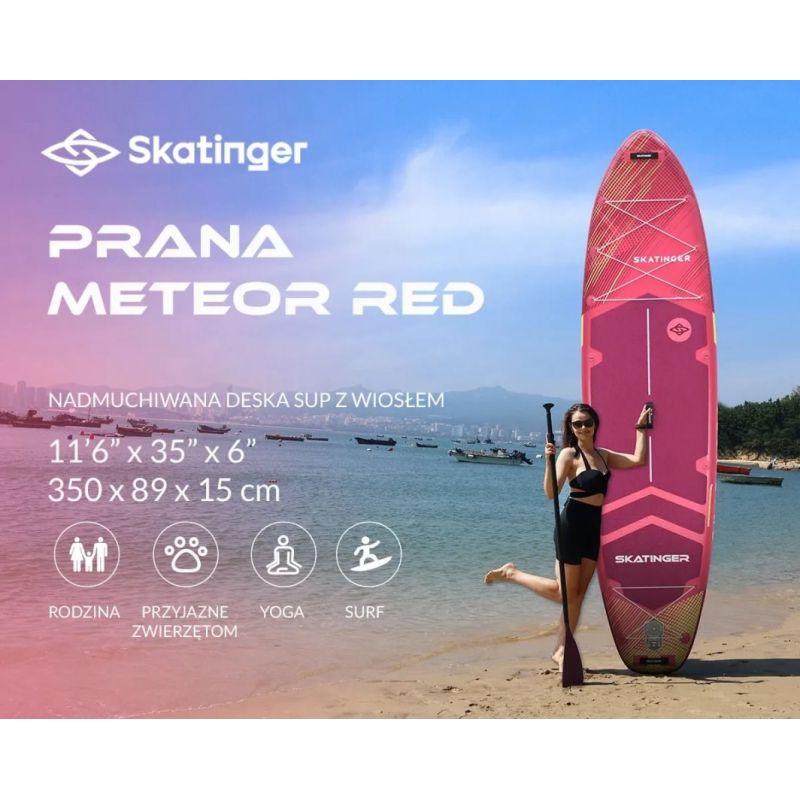 Meteor SKATINGER board Prana Red cm piros sup Pranared