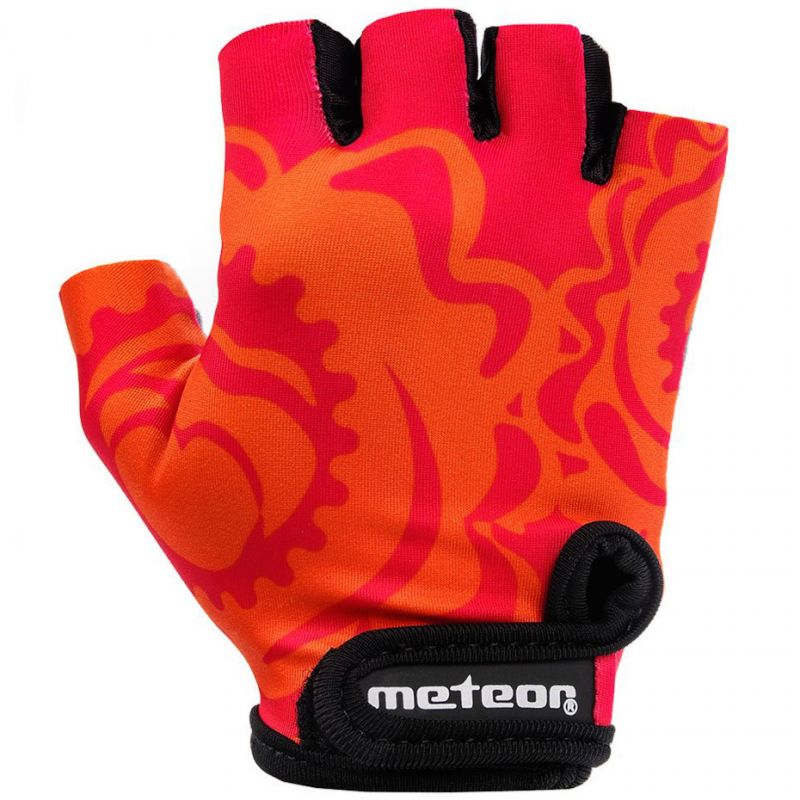 Meteor Big Flower JR Cycling Gloves piros gloves, gloves