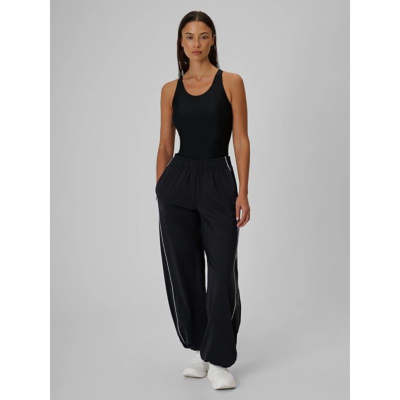 Women's quick-drying wide-leg trousers 4F