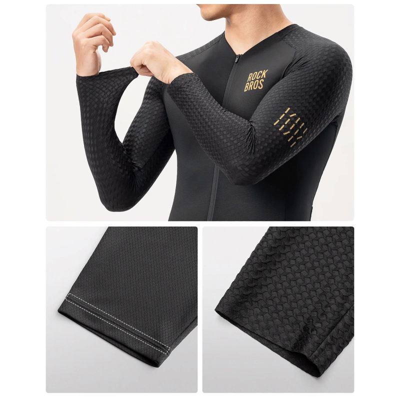 Rockbros Diamond Long Sleeve Cycling Jersey Size S - Black czarny \ s póló