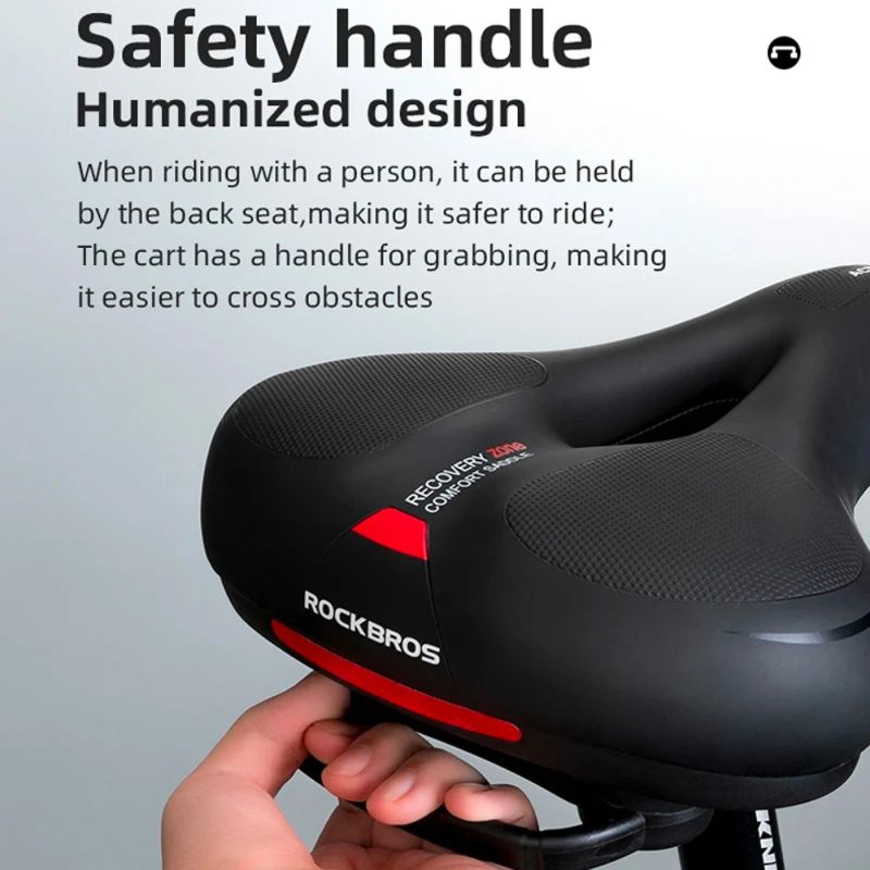 Rockbros AQ-6090R bicycle saddle - black and red czarny || czerwony kiegészítő 7016802870560-157404