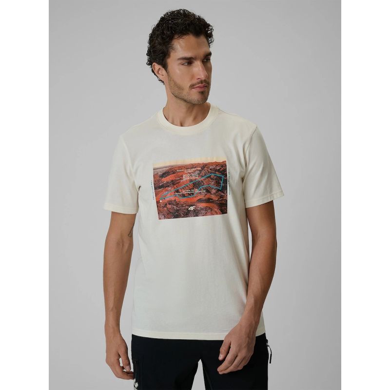 4F Men's regular printed T-shirt férfi póló 4FRSS26TTSHM4238-11S