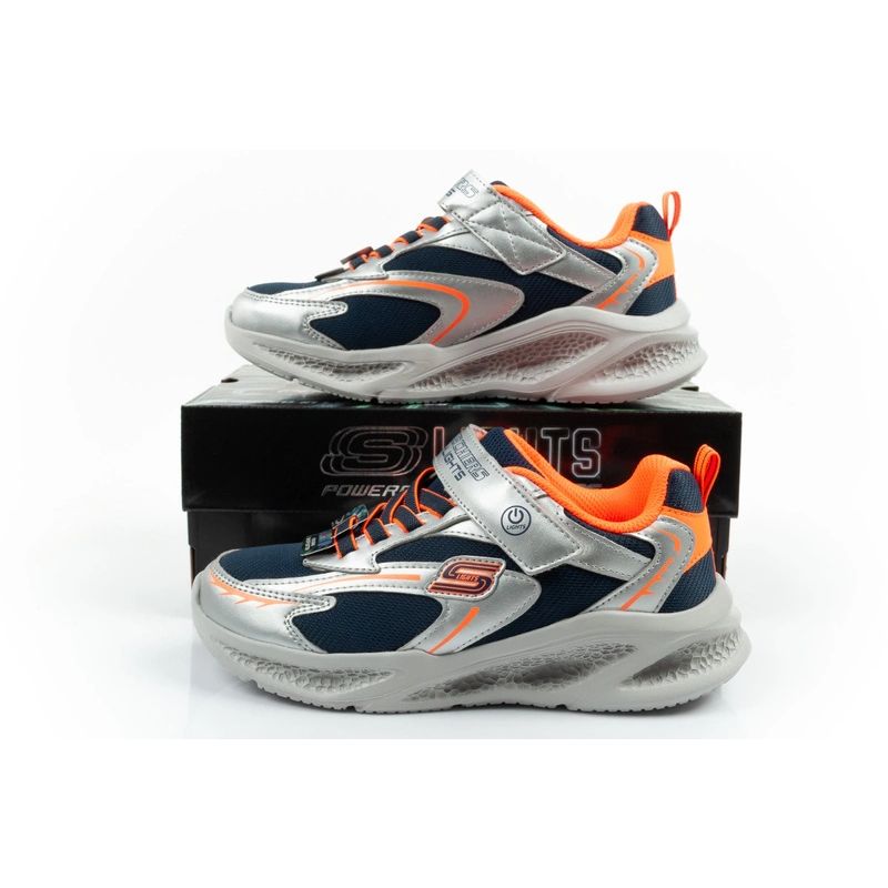 Skechers Glow Strider LED Children's Sports for Boys Silver szürke utcai cipő