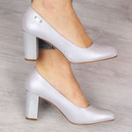 Inny Sergio Leone W Silver Pearl Heel Pumps szürke utcai cipő SK193C