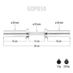 HMS (+Collars) 5 Kg 50 Cm Short Olympic Barbell edzőfelszerelés 17-60-027