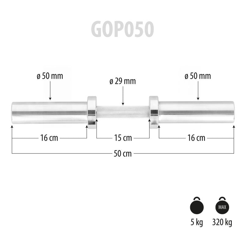 HMS (+Collars) 5 Kg 50 Cm Short Olympic Barbell edzőfelszerelés 17-60-027