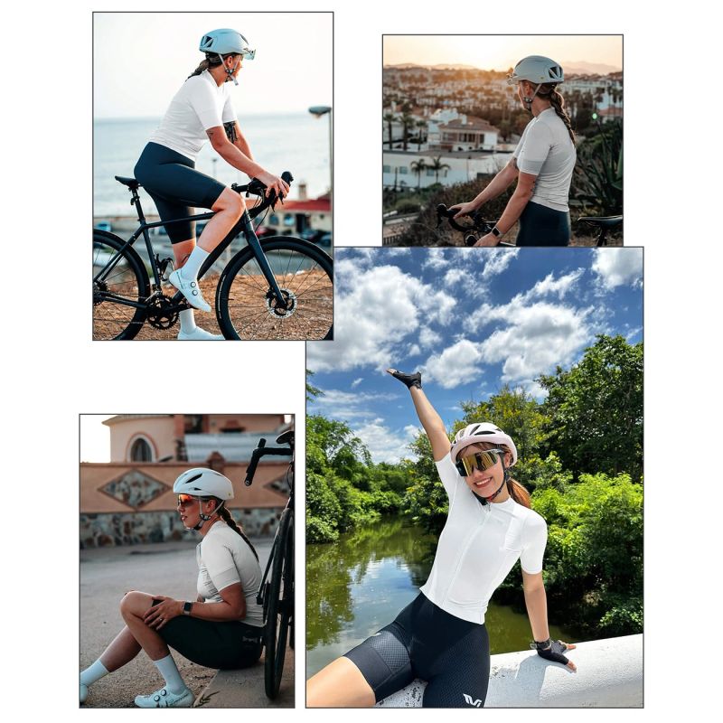 Rockbros 15210007010 TVI M women's cycling jersey - white m \ biały póló 15210007003-211667