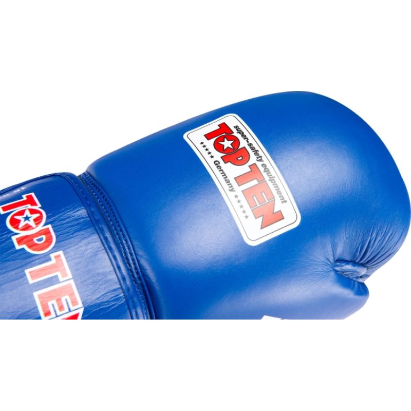 TOP TEN RTT-COMPETITION Leather Boxing Gloves 10oz (WORLD BOXING APPROVED) czerwony+10 oz kesztyű