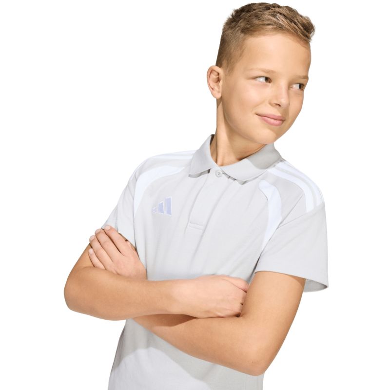 Adidas Tiro 26 League póló for Kids, Grey szürke gyerek galléros póló KF3405