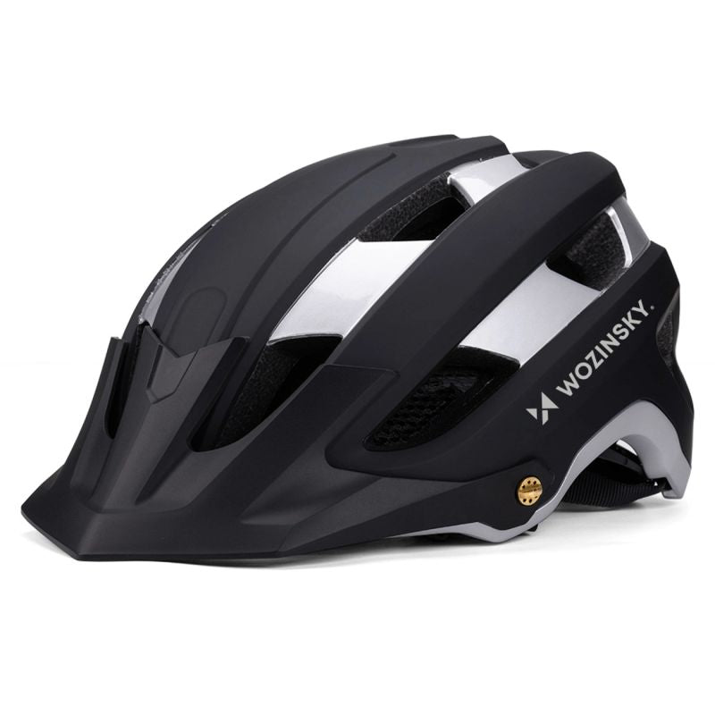 Wozinsky MTB bicycle helmet with removable visor, lightweight L - black and silver czarny || srebrny védőfelszerelés HT-001VCS-199799