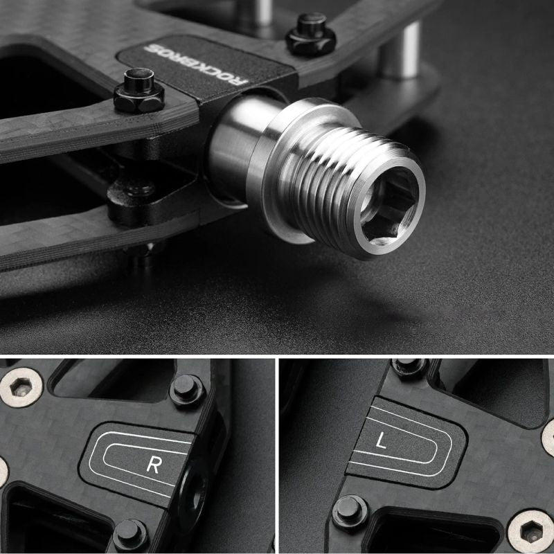 Rockbros C525 Carbon Fiber Platform Bike Pedals - Black