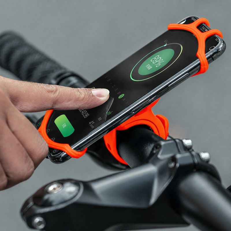 Rockbros LF436 Handlebar Clamp Phone Holder - Orange pomarańczowy phones and accessories