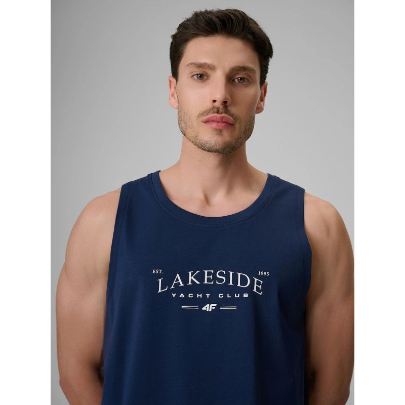 4F Men's regular sleeveless T-shirt with print póló