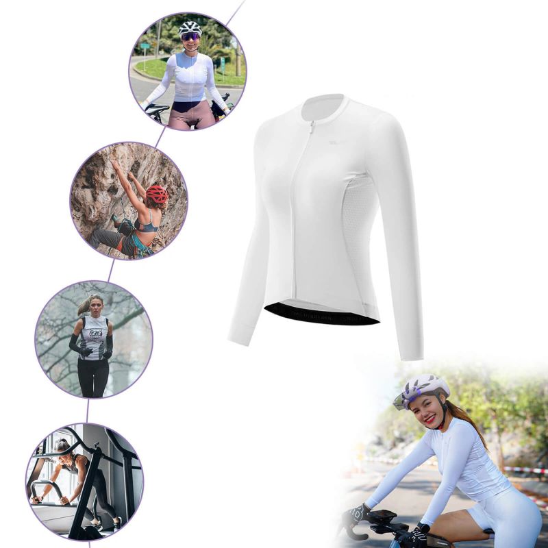 Rockbros 15210006003 TVI Women's Cycling Jersey Long Sleeve - White fehér póló 15210006003-211717