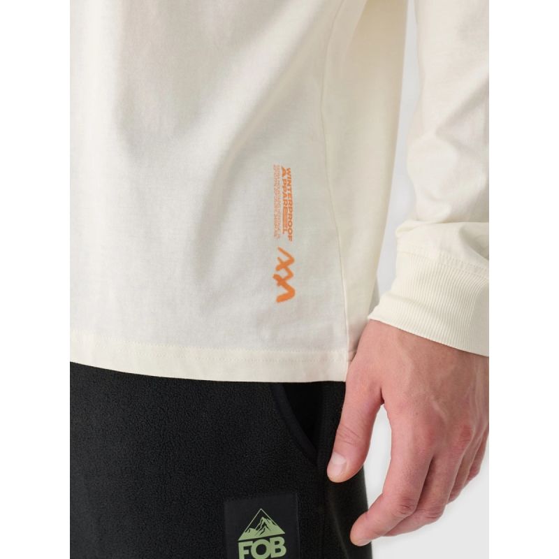 Men's oversize longsleeve with print 4F 4FRAW24TLONM507-83S hosszú ujjú póló