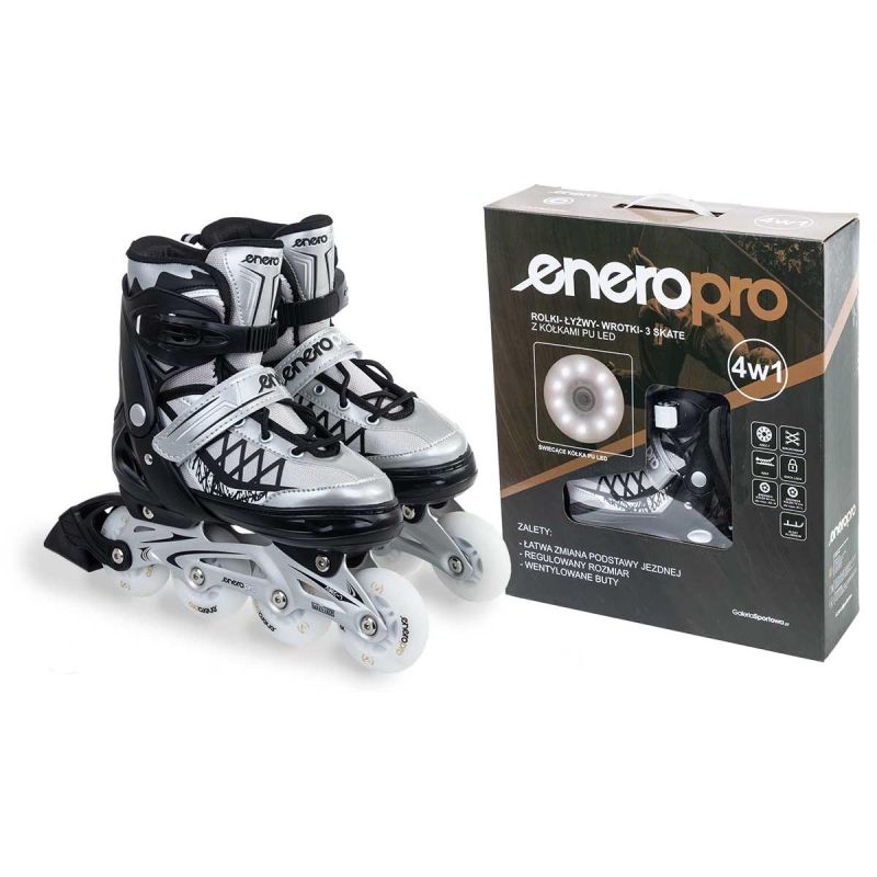 Enero Pro Roller Skates-Roller Skates-Ice Skating 4in1 Led 34-37 Gray szürke skates, roller skates