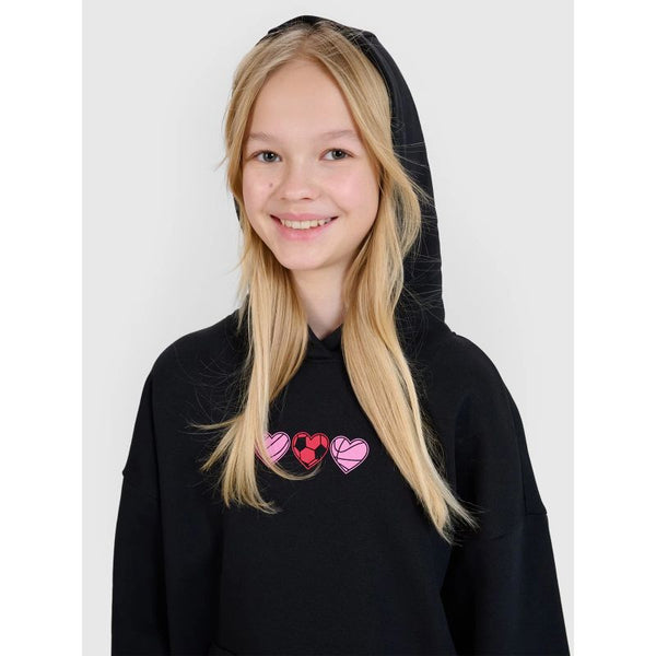 4f Girls' sweatshirt with a hood, open, 4FJRSS25TSWSF2235-20S General