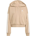Women's Essentials 3-Stripes French Terry Hoodie Quarter Zip Beige JX7676 2xs kapucnis pulóver