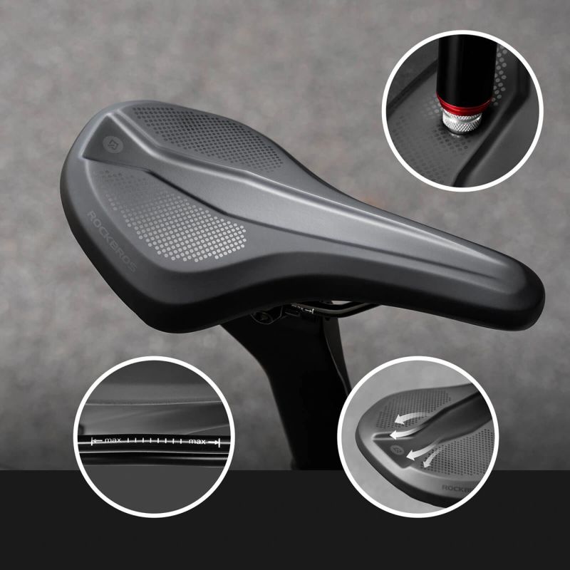 Rockbros B824 sports ergonomic bicycle saddle - black