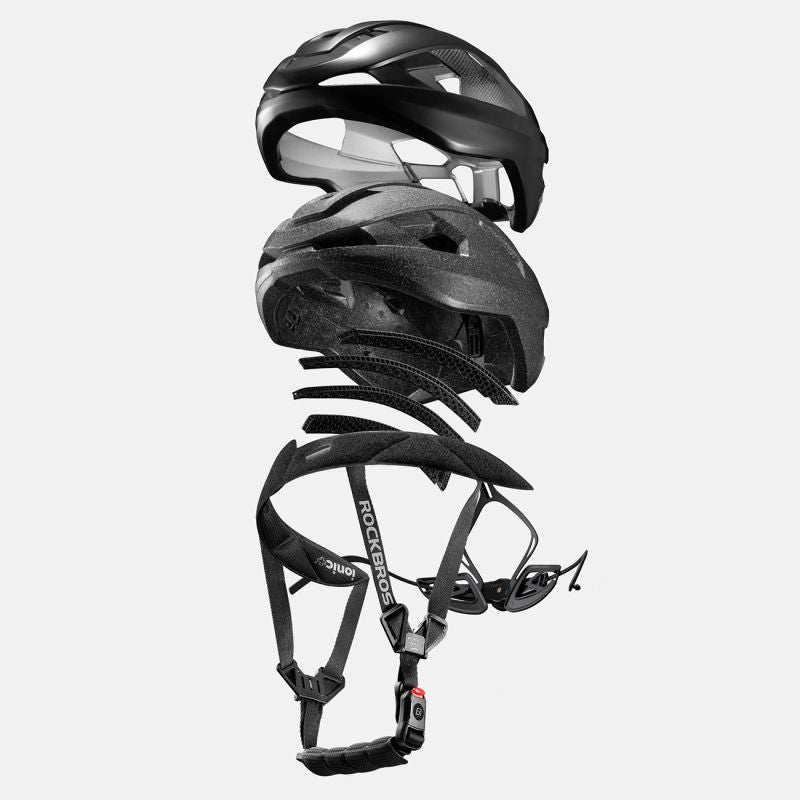 Rockbros LK-15 Carbon Fiber Bike Helmet 58-62cm - Black czarny helmets, lights