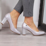 Inny Sergio Leone W Silver Pearl Heel Pumps szürke utcai cipő SK193C