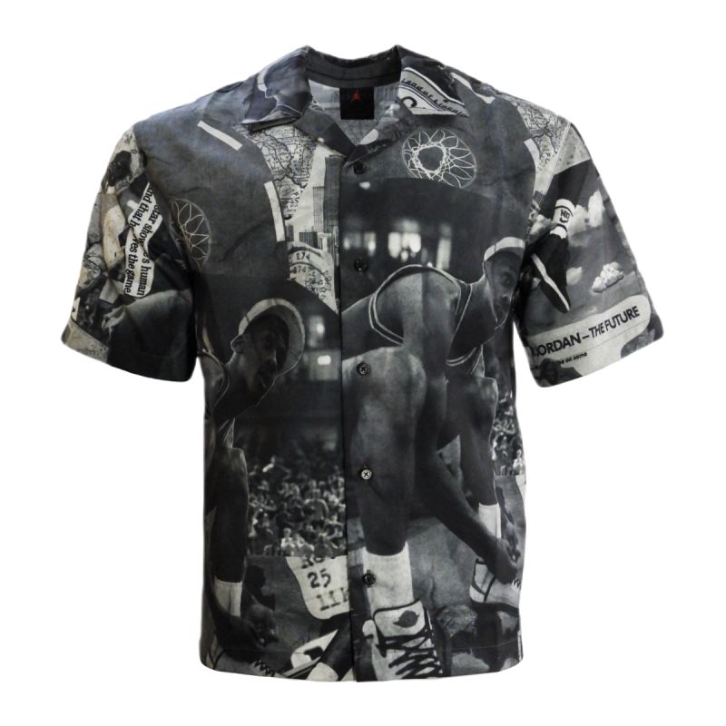 AIR Jordan Men's Essentials Printed Camp Top - fekete póló