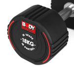 Body Sculpture TPU dumbbell BW 133 18 KG fekete edzőfelszerelés BW13318KG