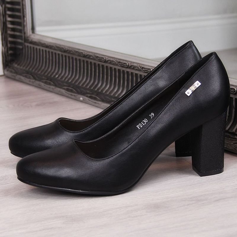 Inny Sergio Leone W SK193A black block heel pumps Utcai cipő